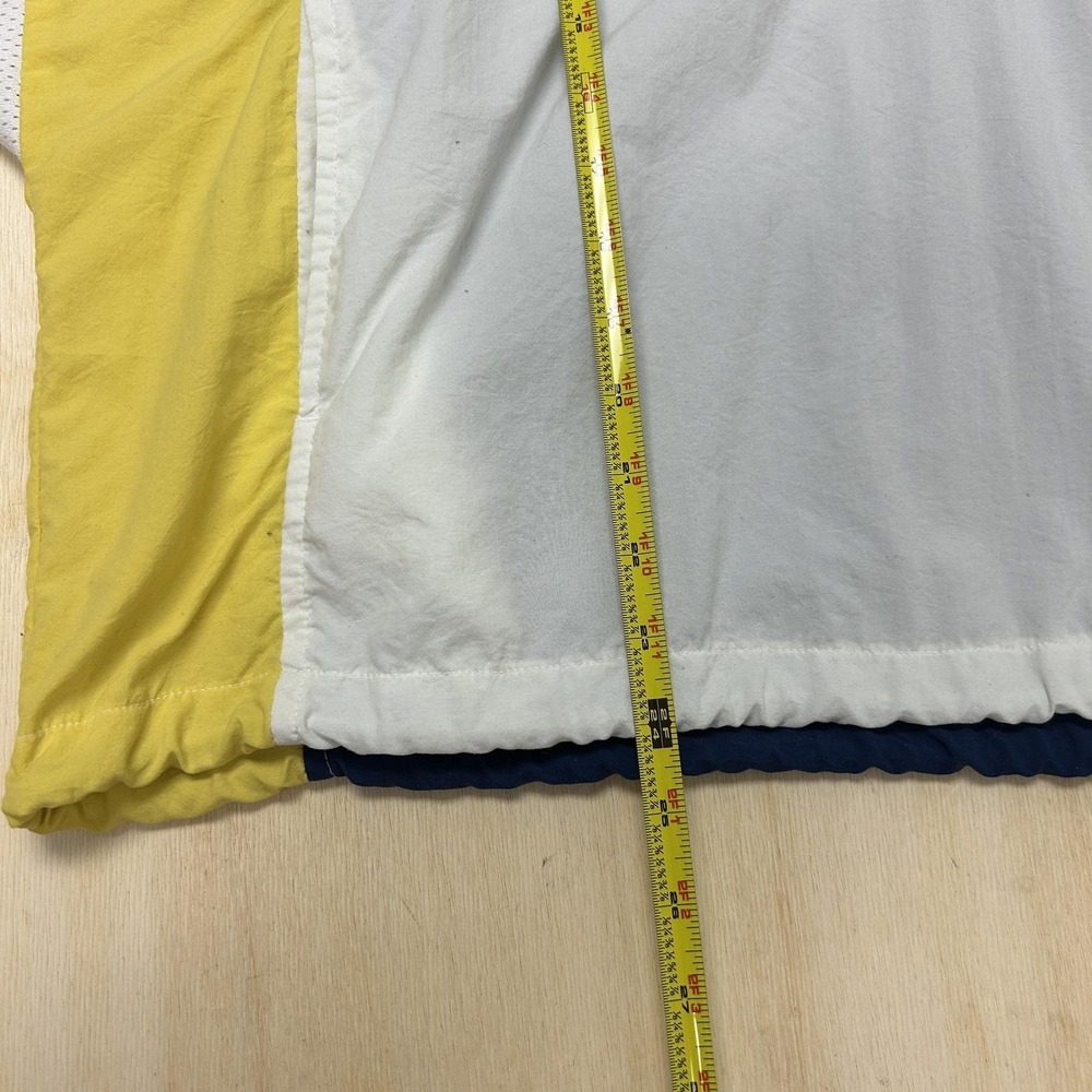 After The Stork Jacket Mens XL 34-36 Blue Yellow Colorblock Hooded Windbreaker - Picture 6 of 8